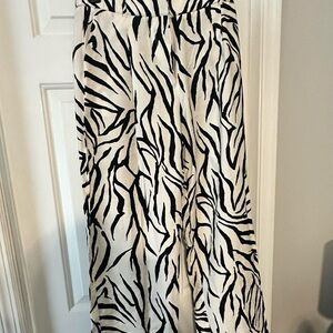 Christian Siriano Black and White Striped pants